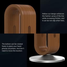 Hoofdtelefoonstandaard - Koptelefoonhouder - Bureau Organisatie - U-vorm Boogdesign - 26.8 x 12.1 x 11.4 cm - Bruin — thumbnail 5
