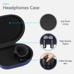 Hoofdtelefoon Case - Koptelefoon Opbergcase - Reizen Bescherming - Harde Schaal EVA - 215x185x6 cm - Blauw — thumbnail 5