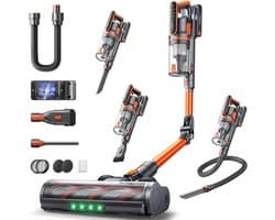 Draadloze Stofzuiger - Steelstofzuiger Accu - Snel Huis Schoon - Zelfstandig Design - 65 Min Looptijd - Goud