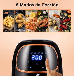 Airfryer 2 liter – Digitale friteuse met 6 programma’s, anti-aanbaklaag en temperatuurregeling tot 200 °C – Gezond bakken en frituren — thumbnail 3