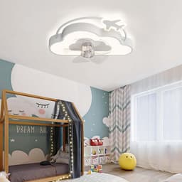 Kinderslaapkamer Plafondventilator met Verlichting, LED, Dimbaar en Afstandsbediening — thumbnail 1