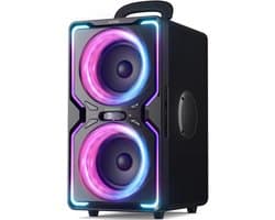Draagbare Grote Bluetooth Speaker 200W met Diepe Bas en Feestverlichting