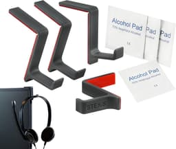 Set van 4 Universele Koptelefoonhouders voor Monitor met Montageaccessoires — thumbnail 1