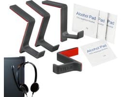 Set van 4 Universele Koptelefoonhouders voor Monitor met Montageaccessoires