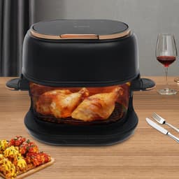 Sensova - Airfryer / Heteluchtfriteuse 4L met Touchscreen en Glazen Bakmand - 1350W Gezonde Heteluchtfriteuse met Zichtbaar Kookproces - Instelbare Temperatuur 60-190°C - Veilig en Ideaal voor Gezinnen — thumbnail 5