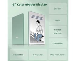 6-inch Kleuren E-reader op Android met 4GB RAM en 64GB Opslag