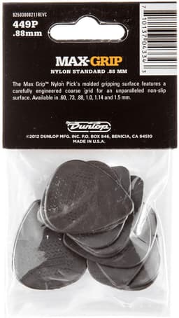 Dunlop 449P088 Max Grip Plectrum 0.88mm 12-Pack - Plectra, zakje met 12 stuks — thumbnail 4