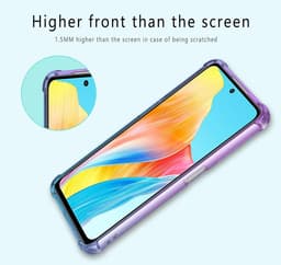 Allecto Plus - Telefoonhoesje met 2 beschermfolies - Schokabsorberend - Transparant Silicone - Paars/Blauw — thumbnail 3