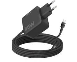 Xssive 45W Laptop Oplader USB C - Universele Snellader - 3.3V t/m 21V - Geïntegreerde USB-C Kabel 1,8 Meter