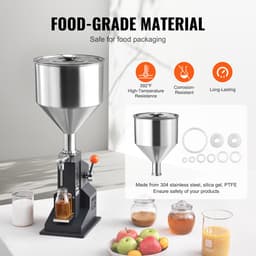 Handmatige Pasteivulmachine voor Vloeistoffen, Verstelbaar, met Trechter, 5-100 Ml Roestvrijstalen Flessenvuller voor Diverse Vloeistoffen Zoals Melk, Water, Sap, Etherische Olie — thumbnail 4