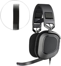 kwmobile band geschikt voor Corsair HS80 - Koptelefoonband in zwart - Zachte hoofdband voor hoofdtelefoon — thumbnail 3