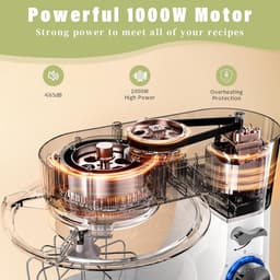 RFWR® Krachtige Keukenmachine met 5L RVS Kom en 8 Snelheden voor Perfecte Bereidingen — thumbnail 5