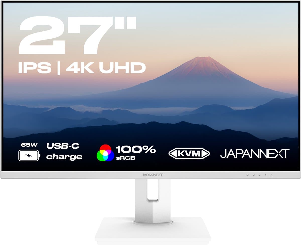 Bureaumonitor 27'' inch 4K UHD 60 Hz JN-IPS27UHDR-C65W-HSP-W — afbeelding 1