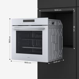 Klarstein Inbouwoven Velaire 74 l elektrische oven, 13 standen, touchbediening, energieklasse A+, geëmailleerde binnenkant, driedubbele beglazing, geïntegreerde enkele oven, 60 cm, mat en glazen design, wit - 74L - voor Keuken — thumbnail 8