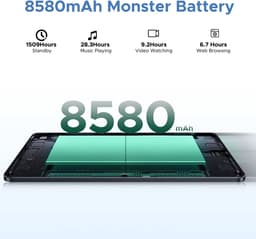 DOOGEE TAB U11 Pro - Tablet - Tablette - 30GB RAM + 256GB ROM(2TB/TF) - 8580 mAh - 11 Inch 1080P 90 Hz - Dubbele luidspreker - T7200 Octa Core - 13MP Camera - 5G WIFI - Face ID - 7.9 mm Metallic Body - Grijs — thumbnail 11