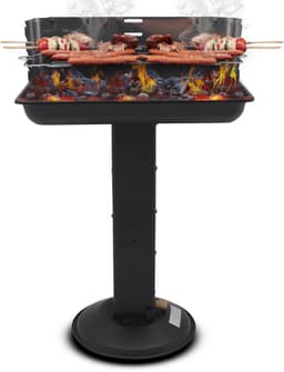 Muntel® Houtskoolbarbecue - Zuil barbecue - BBQ - Asopvangbak - Schuifregelaar - RVS - Zwart — thumbnail 1