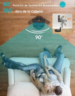 RFWR® Draagbare oscillerende tafel- en staande ventilator met afstandsbediening, opvouwbaar en USB-oplaadbaar, 4 snelheden — thumbnail 1
