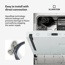 Klarstein Vaatwasser inbouwvaatwasser - Compact model van 45 cm, 6 couverts, UV-hygiëne, AquaStop, energie-efficiëntieklasse D, stil 49 dB, intuïtieve bediening - Vaatwasmachine Compacte - 6 Maatgedekken - voor Keuken - Eco-Programma — thumbnail 3