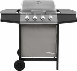 vidaXL Gasbarbecue met 4 branders zwart en zilverkleurig — thumbnail 2