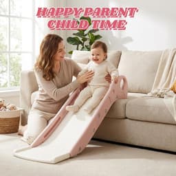 Glijbaan voor kinderen, indoor glijbaan voor bed en bank, peuter bedzijglijbaan met antislip basis, klimglijbaan speelset voor slaap- en woonkamer, Montessori-speelgoed voor de speelplaats, roze — thumbnail 5