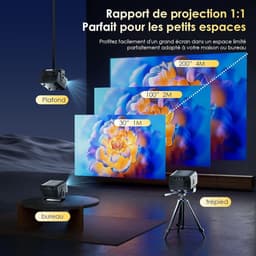 Mini Beamer - Zwart - 4K - Draagbare Videoprojector met Android - Voor Thuisbioscoop en Buiten — thumbnail 3