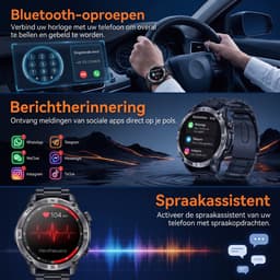 VASHOY HK08 - GPS Smartwatch - Sport Smartwatch - Outdoor Smartwatch - 1.43" AMOLED GPS Baro-Altimeter IP68 160+ Sportmodes – 3-delige set, hartslag/slaap/stappenteller, voor Android/iOS — thumbnail 4
