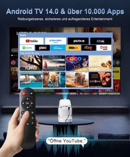 4K Smart Beamer,Mini-projector met wifi 6,Bluetooth 5.4,1080p Full HD Draagbare Projector met Android 14.0,270 graden rotatie,Home Cinema Proyector voor Slaapkamer Buiten en — thumbnail 3