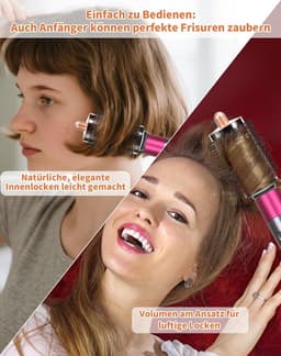 grote, ronde volumeborstel voor Dyson Airwrap HS01-05, volumeopzetborstel voor slap en plat haar, goud — thumbnail 3