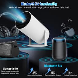 Draagbare Videoprojector 120 ANSI Lumen - 3840 x 2160 Resolutie - Wifi 6 Bluetooth - LCD Beamer - Voor Thuisbioscoop En Mobiel Gebruik — thumbnail 3