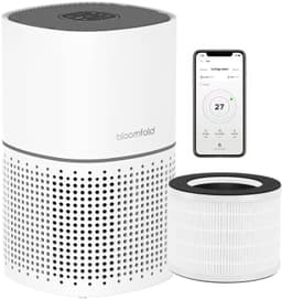 Luchtreiniger HEPA 13 Filter - Koolstoffilter - 45 Watt Vermogen - 22x22x36 cm - Wit - App Bediening — thumbnail 1