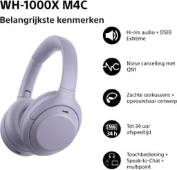 SONY WH-1000XM4C - Draadloze Noise Cancelling Koptelefoon - Violet — thumbnail 5