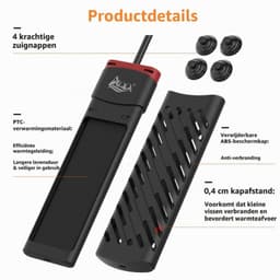 Aquariumverwarming, 100 W, PTC-verwarmingselement met thermostaat, instelbare temperatuur, aquariumverwarming met externe led-controller, display, aquariumverwarming voor 30-100 l — thumbnail 4