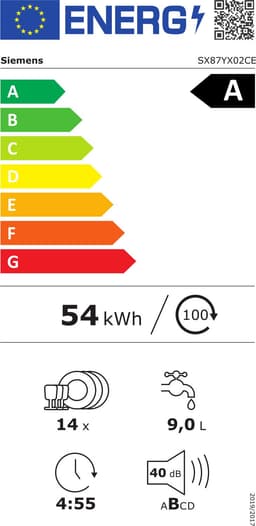 Siemens SX87YX02CE - iQ700 - Inbouw Vaatwasser - Volledig Geïntegreerd XXL - 60 cm - Energielabel A - 14 Couverts — thumbnail 3