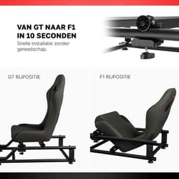 REBBLERS® SIMR 1000G Sim Racing Cockpit + Gearshift Holder - Verstelbare Racestoel van Formula naar GT/Rally - Race Simulator - Zwart — thumbnail 2