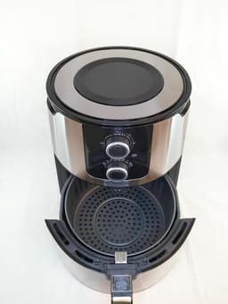 Heteluchtfriteuse 4,5 Liter - 1400W Airfryer met Timer - Vaatwasmachinebestendig Roestvrij Staal — thumbnail 4