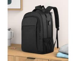 MODFU Laptop Rugzak 18 Inch met USB-Oplaadpoort – Reistas & Business Rugzak met Antidiefstalvak – Zwart