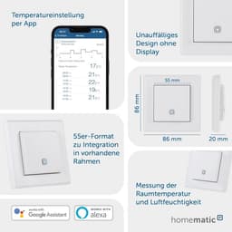 Draadloze Temperatuur- en Luchtvochtigheidssensor voor Slimme Huizen – Geschikt voor Radiatorthermostaten en Vloerverwarmingsregelaars, Werkt met Alexa — thumbnail 3