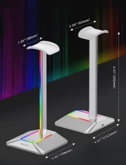 RGB Hoofdtelefoonstandaard met Draadloze Oplading en 7 Verlichtingseffecten — thumbnail 5