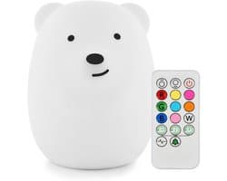Kindernachtlampje, beerlamp, zachte siliconen bedlamp, 9-kleuren, oplaadbare afstandsbediening, LED-nachtlampje, kerst-/kantoor-/slaapkamer-/woonkamer-/buitencadeau
