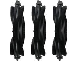 3 stuks rolborstel - Geschikt voor Eufy G50 Hybrid (SES) - L60 Hybrid (SES) - L60 - L60 SES - L50 - L50 SES - 3.5*17.5cm - Onderdelen - voor robotstofzuiger - zwart
