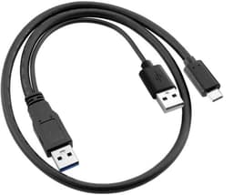 USB-C naar Dual USB Y-Kabel | Extra Stroom en Data voor Externe Harde Schijf en Laptop — thumbnail 5