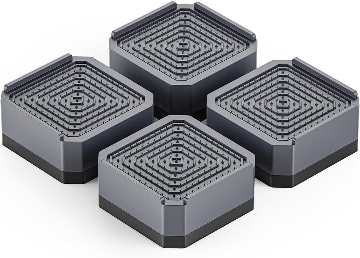 4x Meubelverhogers Grijs - Wasmachine & Droger Voeten - Verstelbare Verhoging voor Bank, Bed of Tafel - 4 cm — afbeelding 1