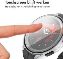 Screen protector - Geschikt voor Samsung Galaxy Watch 5 - 40 mm - Full Cover Hard Case / Beschermend Hoesje - Zilver — thumbnail 3