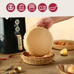 50 Papieren ronde airfryer bakvormpjes 16 cm Fackelmann — thumbnail 4