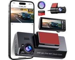 Quvo® Dashcam Voor en Achter - Parkeermonitor - Dashcamera - Nachtzicht - Zwart - 4cm x 11cm x 5cm