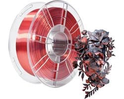 Tweekleurig PLA 3D Printer Filament 1.75mm Zwart Rood Glanzend Zwart - 1kg