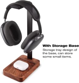 Hoofdtelefoon Houder van Walnoot Hout en Aluminium voor Desktop — thumbnail 5