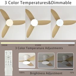 Large Ceiling Light with Fan Living Room Dimmable Remote LED Ceiling Light With Fan Reversible Silent DC Lamp With Ceiling Fan Slim Modern for Bedroom, Living Room — thumbnail 3