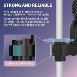 Klembare Groeiende Ventilator met Stille EC Motor en 10 Snelheden voor Tent — thumbnail 4