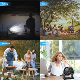 Campingventilator met LED-licht en lange accuduur - 20.000 mAh, 4 snelheden, ideaal voor outdoor, picknick en thuis — thumbnail 5